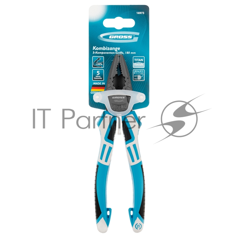 Плоскогубцы GROSS 16973 комбинированные 180мм трехкомпонентные рукоятки