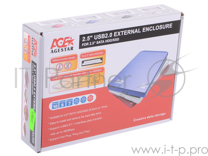 Контейнер для HDD AgeStar SUB2O1 BLUE Внешний корпус 2,5