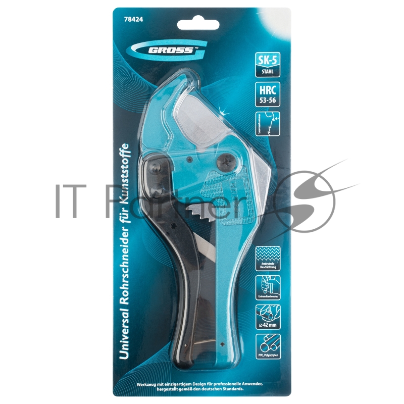 Ножницы для резки изд из ПВХ GROSS 78424 универсальные, d до 42мм, порошковое покрытие рукоятки