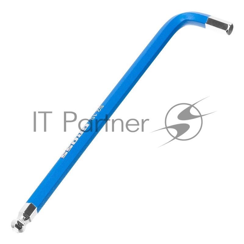 Набор ключей GROSS 16400 имбусовых hex 1.5–10мм s2 9шт магнит экстра-длин. с шаром хром/краска