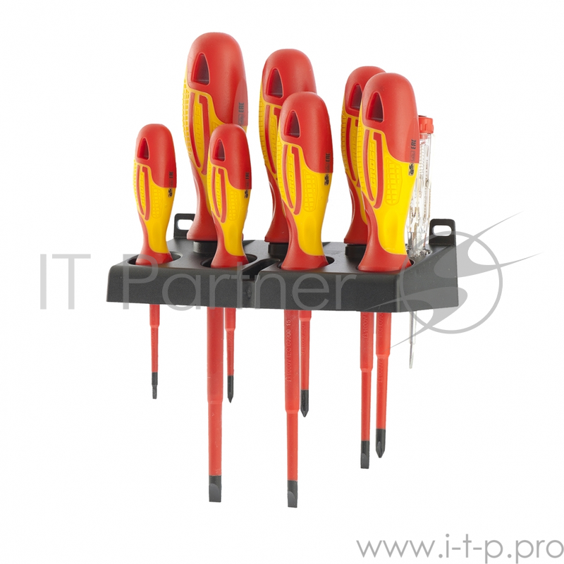 Набор отверток GROSS 12950 диэлектрических до 1000в тестер crmo двухкомпонентные рукоятки (8шт.)