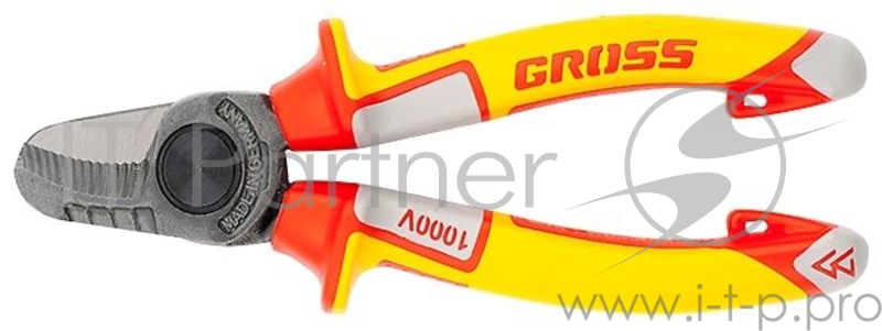 Кабелерез GROSS 17725 диэлектрические рукоятки до 1000в трехкомпонентные рукоятки 160мм