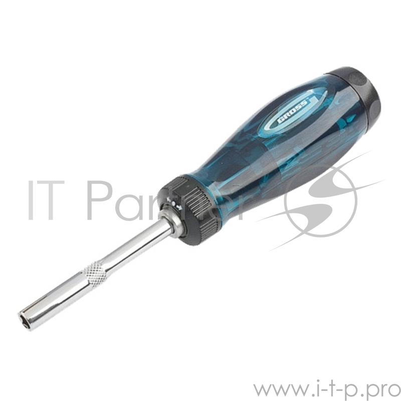 Отвертка реверсивная GROSS 11603 с удлинителем трещотка 72 зуба 12шт сталь s2