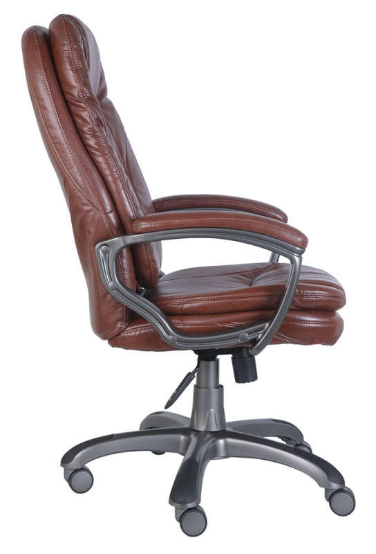 Офисное кресло или стул Бюрократ CH-868AXSN/Brown (Кресло руководителя (пластик темно-серый, коричневая иск. кожа)