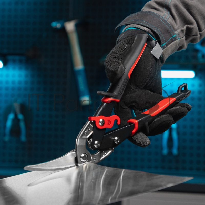 Ножницы по металлу GROSS 78331 270мм прямой и левый проходной резсталь-СrMo двухкомп.рук-ки