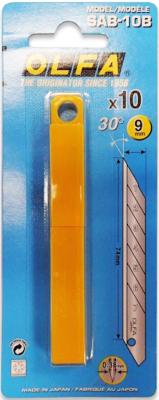 Штукатурно -малярный инструмент Лезвие OLFA сегментированное для графических работ, 9х80х0,38мм, 10шт OL-SAB-10B