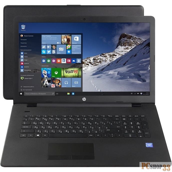 Ноутбук HP 17-bs007ur 1ZJ25EA (Celeron N3060-1.60ГГц, 4ГБ, 500ГБ, HDG, DVDRW, LAN, WiFi, BT, WebCam, 17.3 1600x900, W10 H), черный