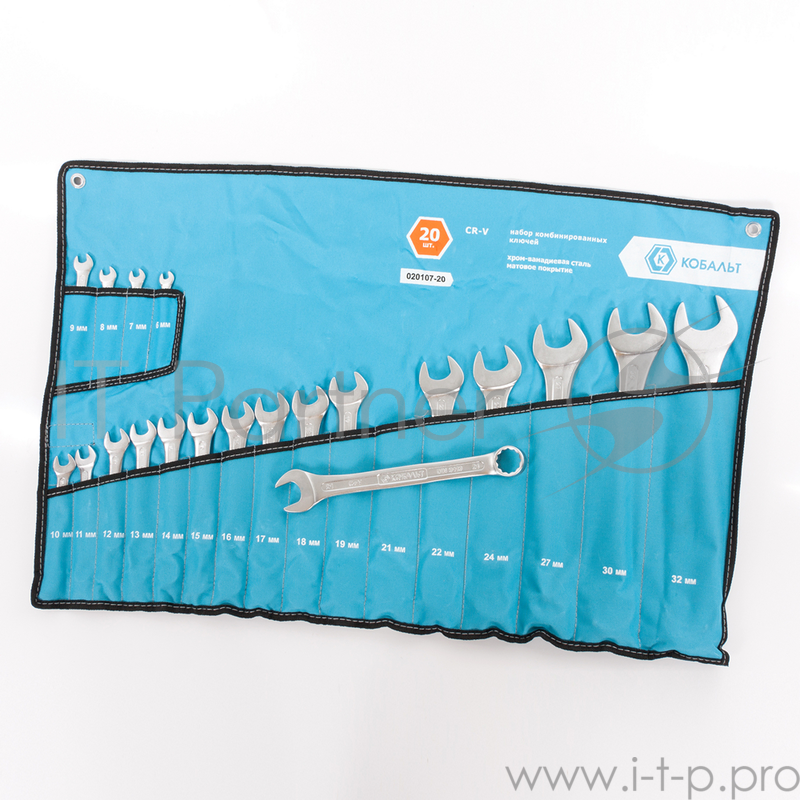 Набор комбинированных ключей КОБАЛЬТ 020107-20 (6 - 32 мм) 20 шт.