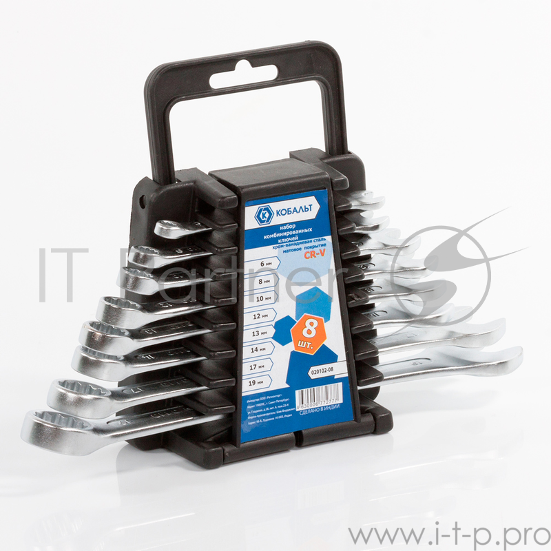 Набор комбинированных ключей КОБАЛЬТ 020102-08 (6 - 19 мм) 8 шт.