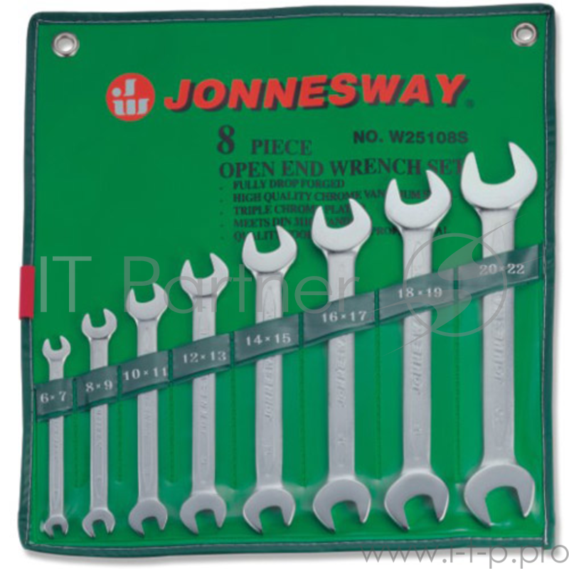 Набор рожковых ключей JONNESWAY W25108S (6 - 22 мм) 8 шт.