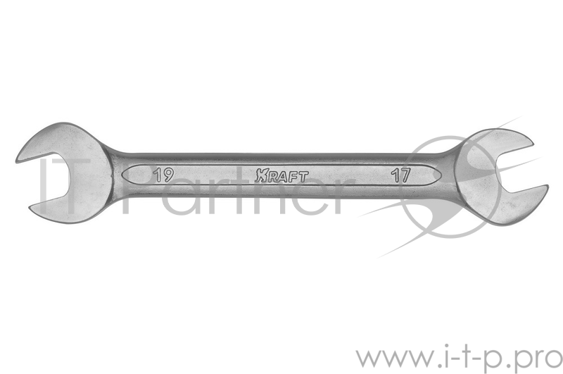 Ключ рожковый KRAFT КТ 700531 (17 / 19 мм) хром-ванадиевая сталь (Cr-V)