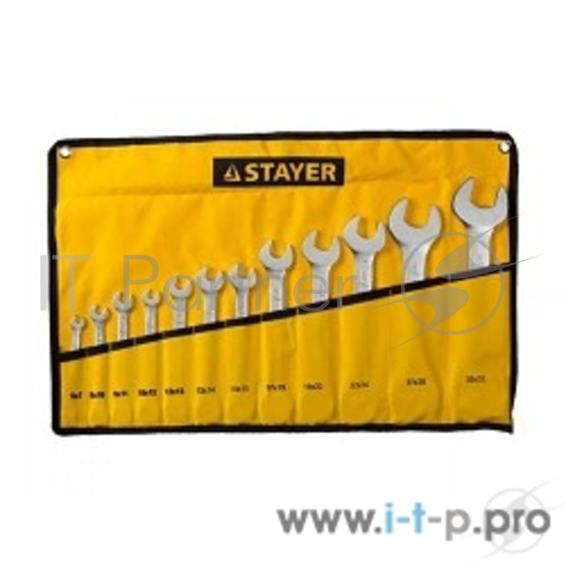 Набор рожковых ключей STAYER 27035-H12 (6 - 32 мм) 12 шт.