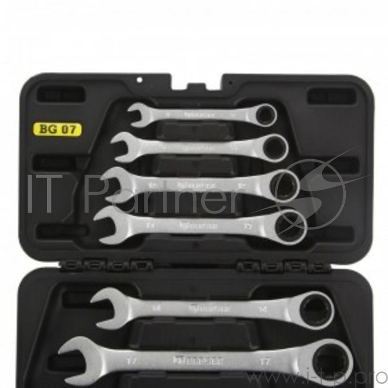 Набор ключей BERGER BG-7SCRW комбинированных трещоточных 7 предметов (кейс)