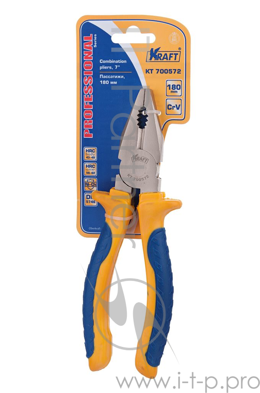 Пассатижи KRAFT КТ 700572 комбинированные 180мм
