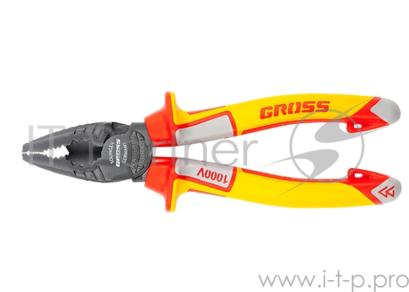 Плоскогубцы GROSS 16989 комбинированные диэлектрические трехкомпонентные рукоятки до 1000в 180мм