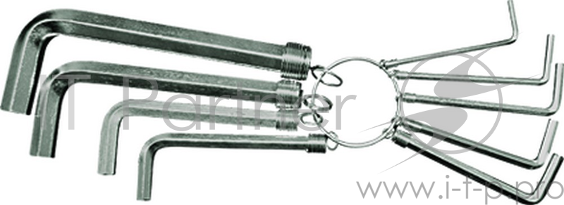 Набор ключей SPARTA 112685 HEX 15х10х10шт. никелированный на кольце