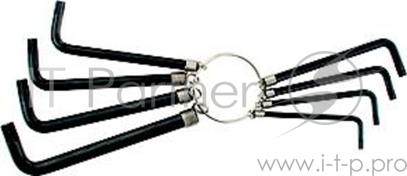 Набор ключей SPARTA 112667 TORX 9шт T10х550 оксидированные на кольце