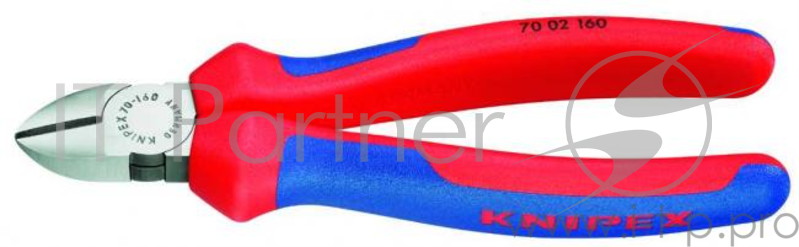Бокорезы KNIPEX 7002160 160мм диагональные, ручки с двухцветными многокомпонентными чехлами