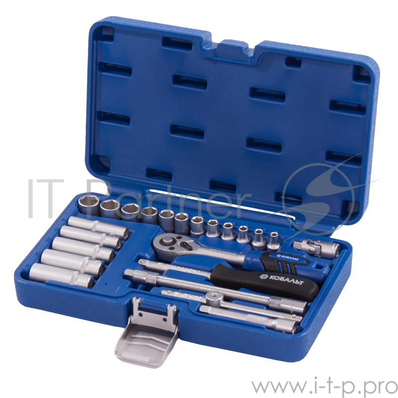 Набор головок КОБАЛЬТ 010201-23 торцевых 1/4'' 23предм. кейс