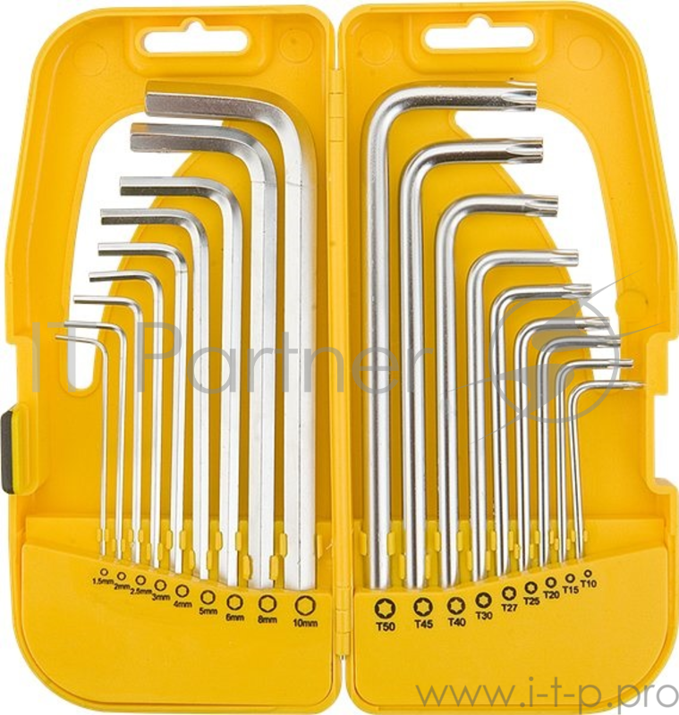 Набор ключей TOPEX 35D953 ключи шестигранные и Torx набор 18шт.