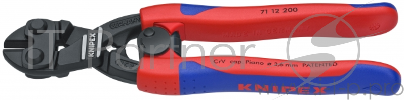 Болторез компактный KNIPEX 7112200 КОБОЛТ 200мм с двухцветными многокомпонентными чехлами