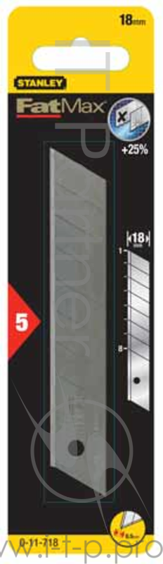 Лезвия для ножа STANLEY FatMax 0-11-718 18мм (5шт. в упак.)