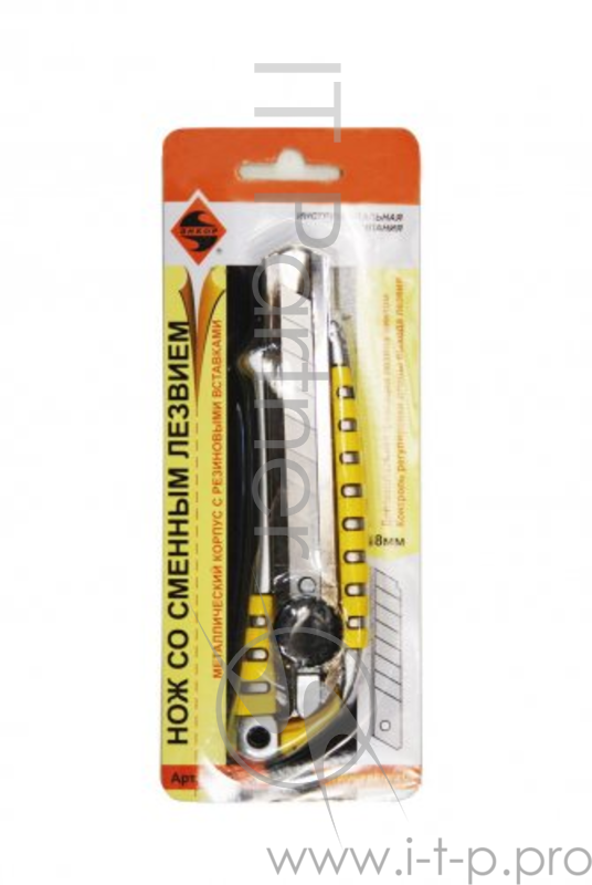 Нож ЭНКОР 9670 со сменным лезвием 18мм металлический корпус