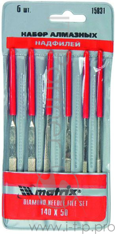 Набор надфилей MATRIX 15831 алмазных 140х50х3 6шт