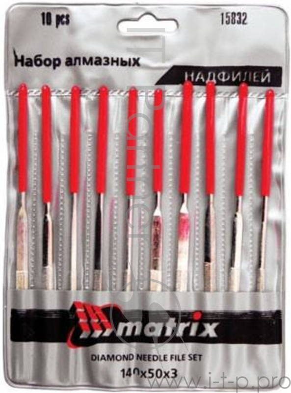 Набор надфилей MATRIX 15832 алмазных 140х50х3 10шт