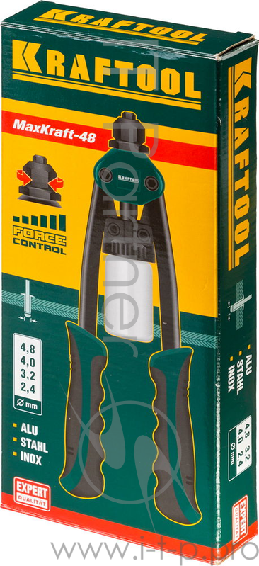 Заклепочник KRAFTOOL 31161 двуручный для заклёпок из al стали нерж стали d=2.4/3.2/4.0/4.8мм
