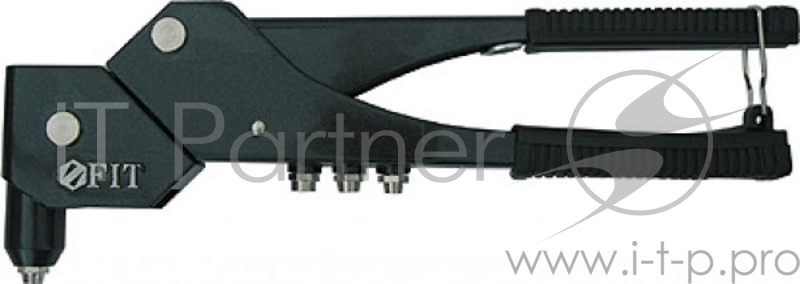 Заклепочник FIT 32035 поворотный на 360гр., 2,4-4,8мм, 265мм, 4 насадки, для заклепок из алюминия