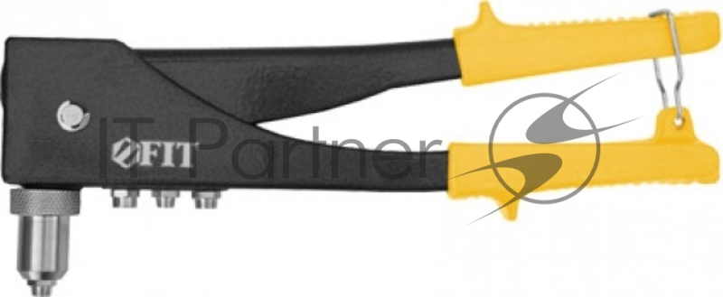 Заклепочник FIT 32040 поворотный на 90 и 180гр., 2,4-4,8мм, 265мм, 4 насадки, для заклепок из алюм.