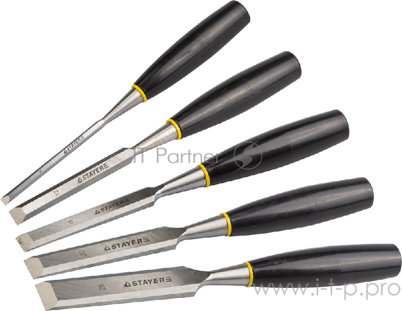 Набор стамесок STAYER 1820-H5 master с пластмассовой ручкой 6 12 16 20 25мм 5шт