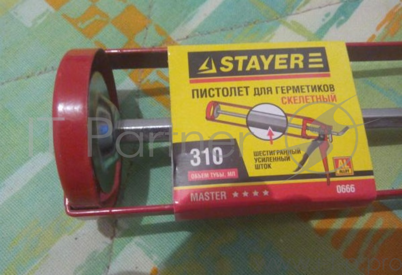 Пистолет для герметика STAYER 0666 310мл master скелетный усиленный