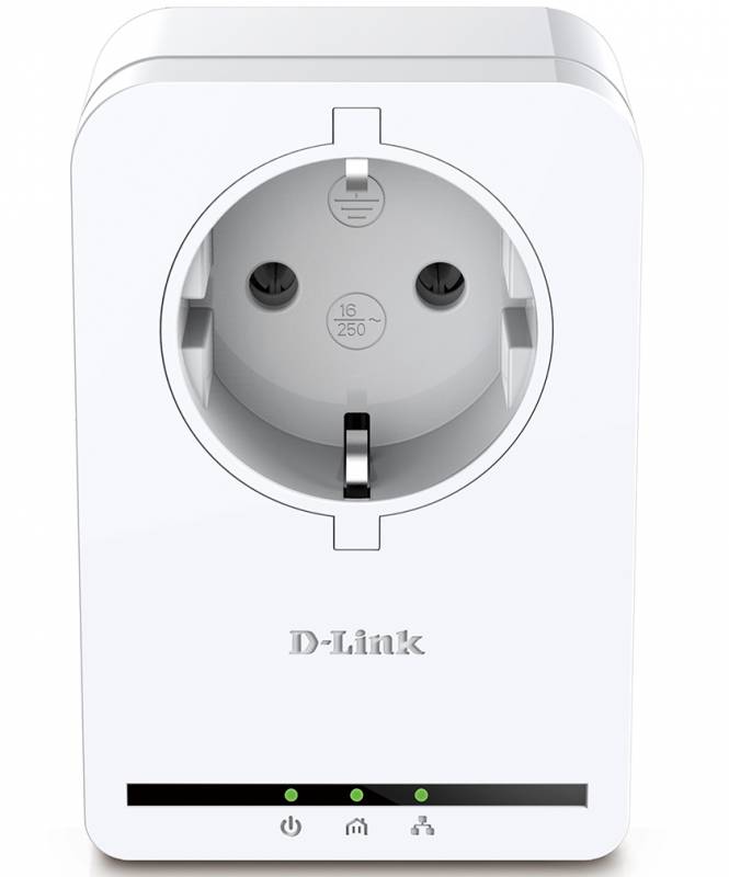 Сетевая карта D-Link DHP-P308AV/B1A/C1A/C1B PowerLine-адаптер с поддержкой HomePlug AV и встроенной электрической розеткой