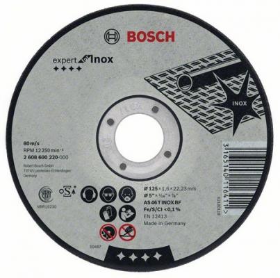 Круг отрезной BOSCH Expert for Inox 125x2,0x22по нерж. (2.608.600.094) 125 Х 2,0 Х 22 по нерж.