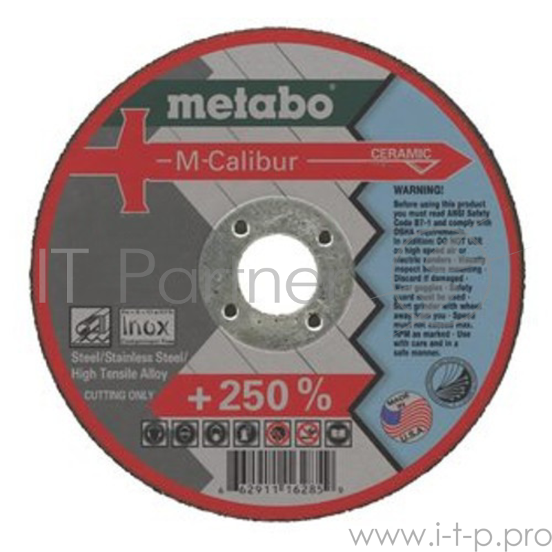 Круг отрезной METABO 616285000 M-Calibur 115x1.6мм керам.зерно