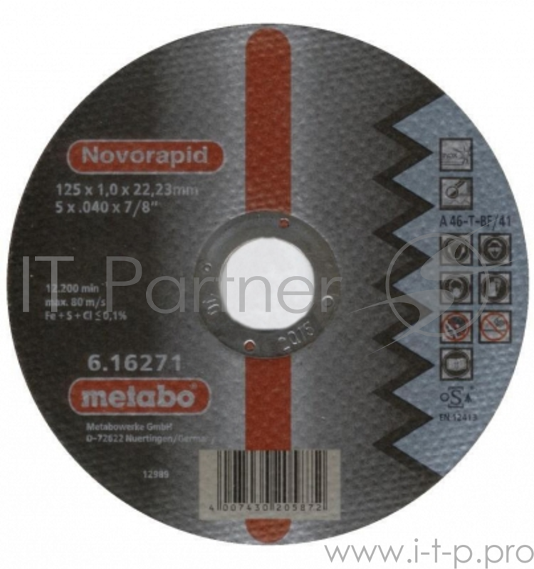 Круг отрезной METABO 617127000 нерж.сталь SP-Novorapid 150x1.0x22.23мм