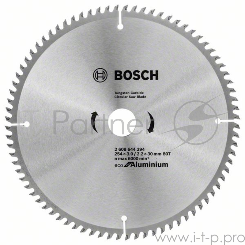 Диск пильный твердосплавный BOSCH ECO AL 254x30-80T (2.608.644.394) по алюминию