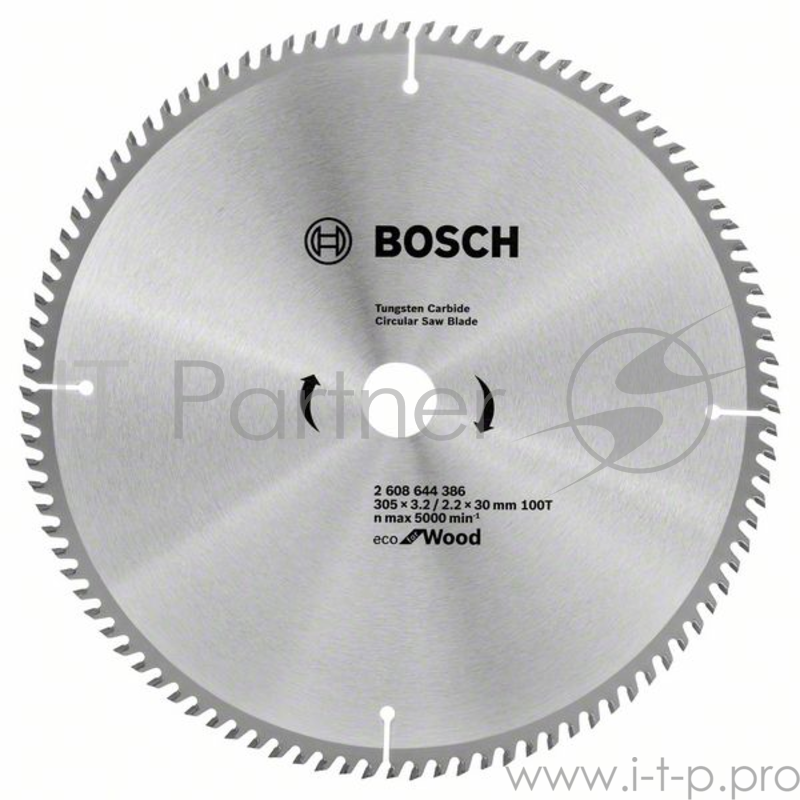 Диск пильный твердосплавный BOSCH ECO WO 305x30-100T (2.608.644.386) по дереву
