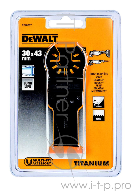 Полотно пильное DEWALT DT20707-QZ для мфи погружное с титановым покрытием 43X30мм по металлу