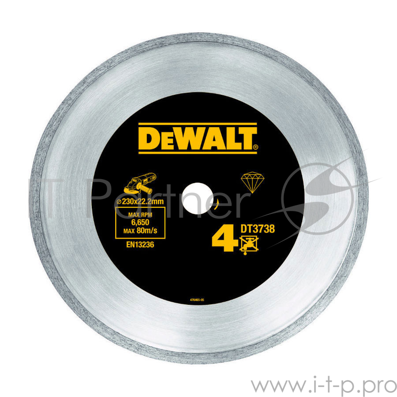 Диск алм. DeWALT DT3736-XJ со сплошной кромкой по керамике, 125x22.2x2.2мм