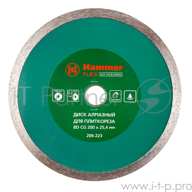 Диск алм. Hammer Flex 206-223 ВD CG 200x25.4мм универсальный