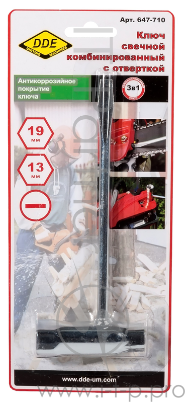 Ключ DDE 647-710 свечной 13х19мм