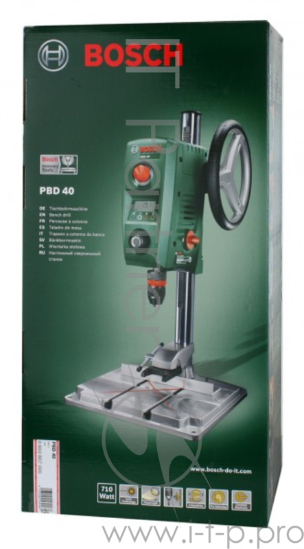 Станок сверлильный BOSCH PBD 40 (0.603.B07.000) 710Вт 200-850/2500об/мин 13мм ход 90мм ЛАЗЕР