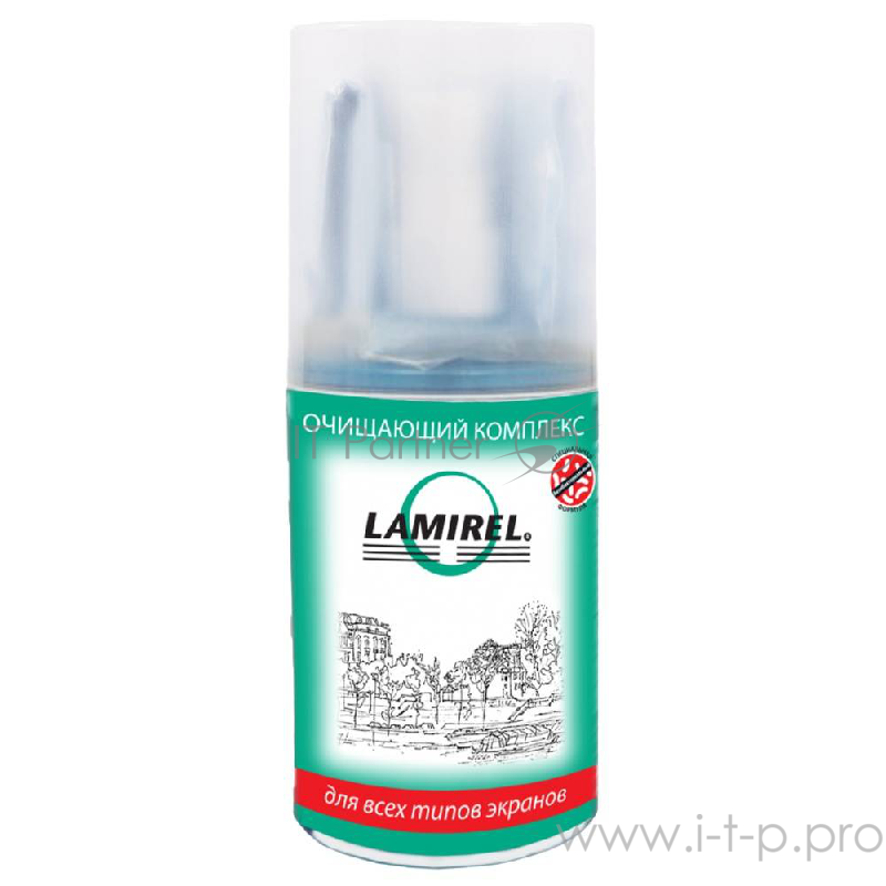 Чистящие средства Lamirel LA-92002(01) Антибактериальный очищающий комплекс для экранов 200 мл. с салфеткой из микрофибры (200 х 200 мм)