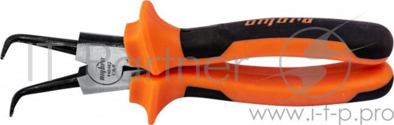 Щипцы OMBRA 440407 для стопорных колец загнутый разжим 180мм