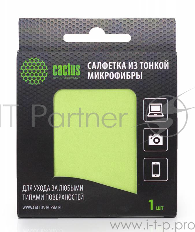 Чистящие средства CACTUS Салфетки CS-MF01 Микрофибра для деликатного ухода за любыми типами поверхностей, 18x18 см