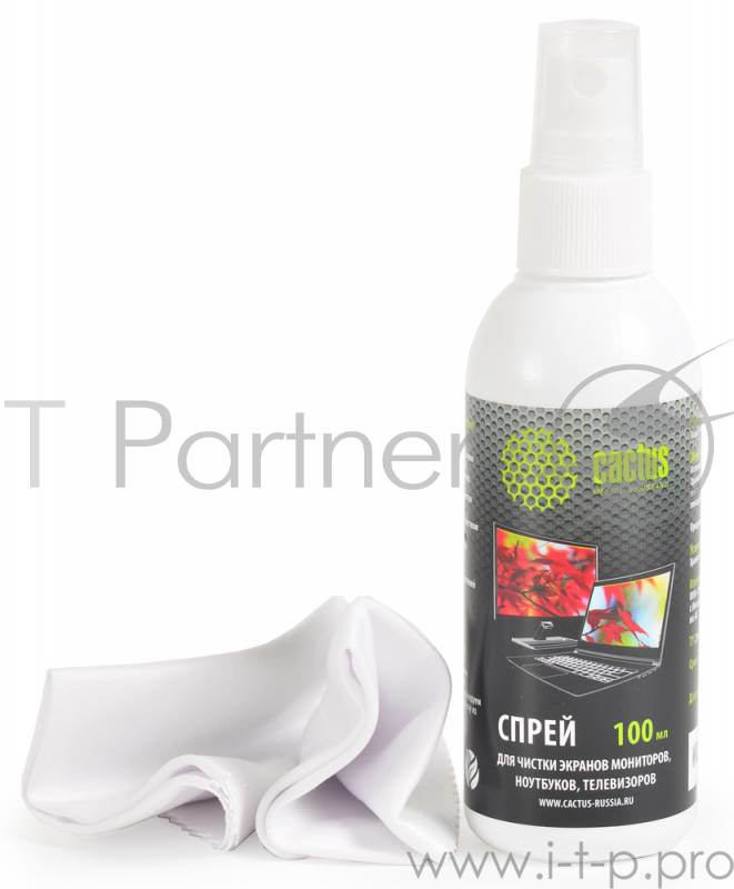 Чистящие средства CACTUS Чистящий набор CS-S3001 спрей 100 мл + микрофибра 15х15см для чистки экранов 2 шт