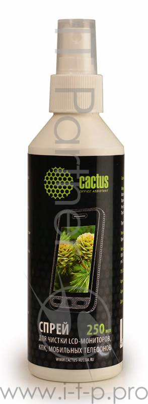 Чистящие средства CACTUS Спрей CS-S3002 для чистки LCD-мониторов, КПК, мобильных телефонов, 250 мл
